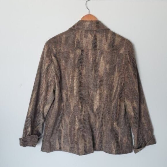 Chico's‎ Brown Animal Print Jacket L - Picture 8 of 10